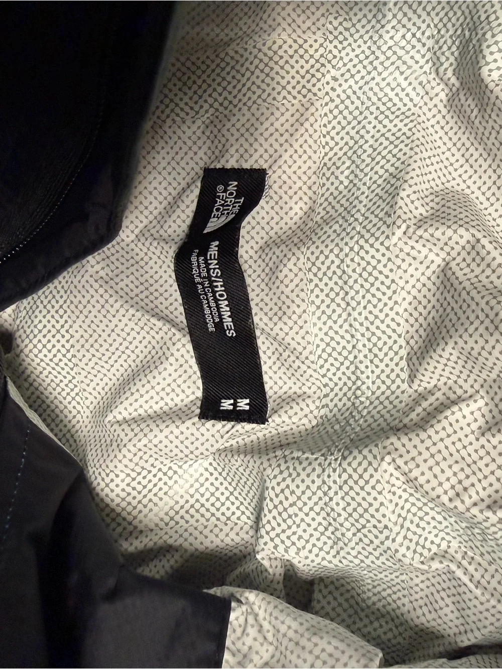 The North Face Men’s Black and Blue Hooded Rain Shell